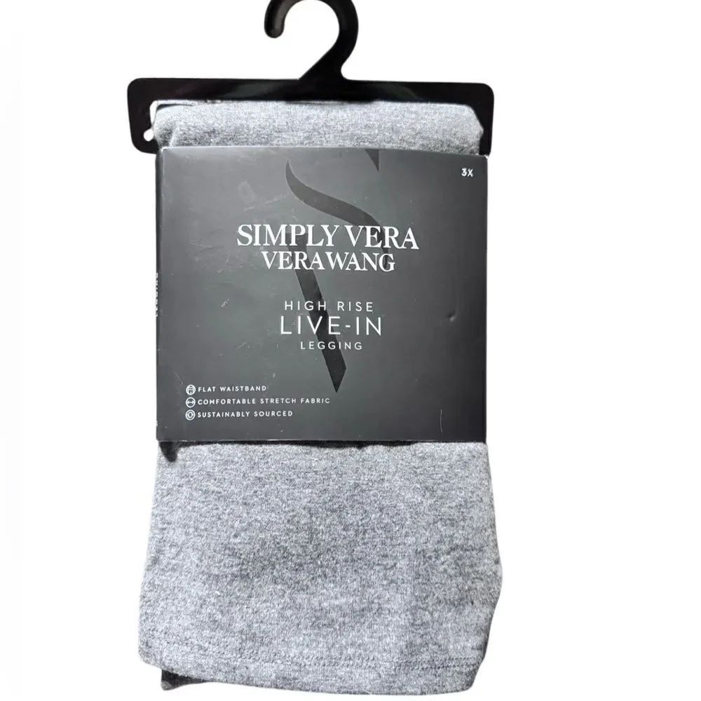 NWT – Simply Vera Vera Wang Women’s High Rise Leggings Gray, Plus Size 3X